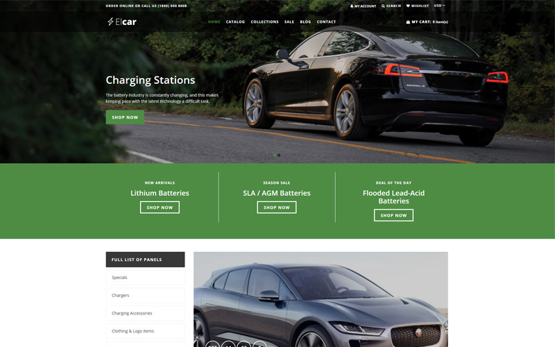 Elcar - Electric Cars Spare Parts Clean Shopify Theme