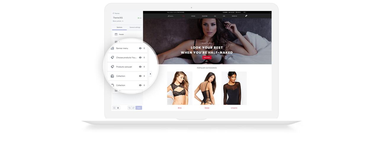 интернет-магазин нижнего белья clean shopify theme