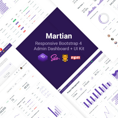 Martian - Developer-friendly Bootstrap 4 + UI Kit Template para Administração №76873