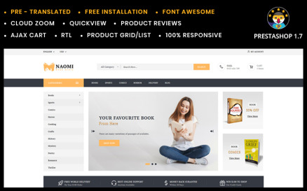 Naomi - Book Store PrestaShop Theme