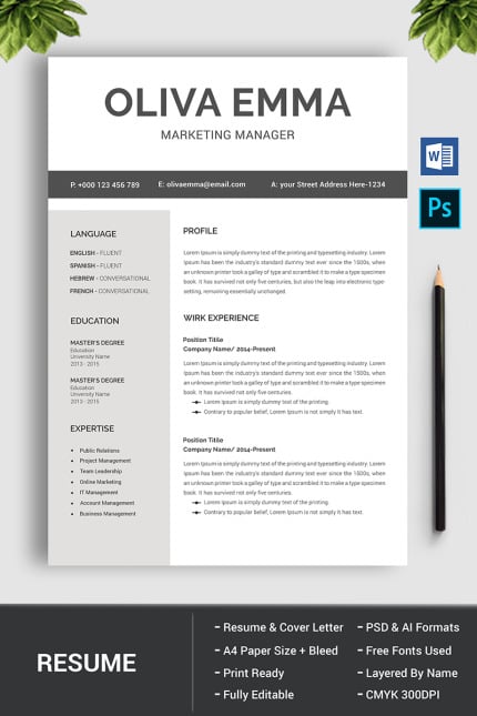 Template #76902 Clean Resume Webdesign Template - Logo template Preview