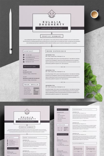 Template #76937 Page Resume Webdesign Template - Logo template Preview