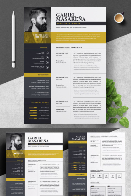 Template #76948 Page Resume Webdesign Template - Logo template Preview