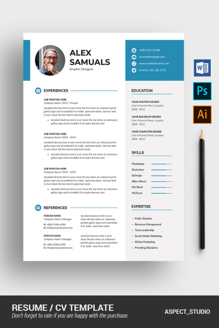 Template #76970 Clean Resume Webdesign Template - Logo template Preview