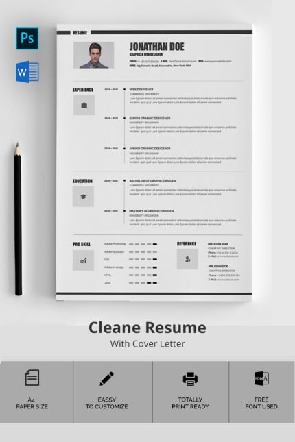 Template #76996 Resume Cover Webdesign Template - Logo template Preview