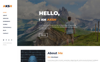 Aksh - Personal Portfolio Landing Page Template