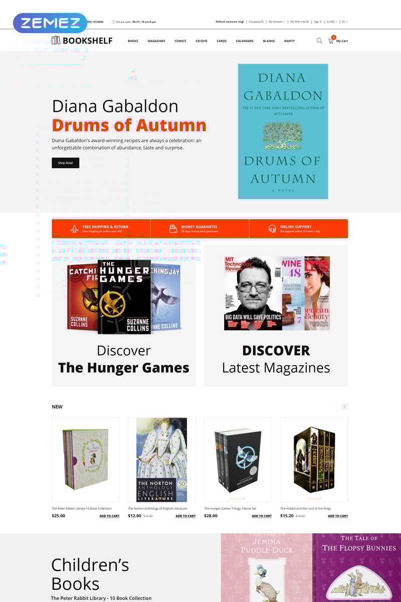 Bookshelf - Books Clean Template OpenCart №76966 - screenshot