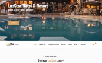 LuxStar Hotel and Resort Booking Joomla Template