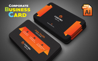 Modern Black & Orange Business Card - Corporate Identity Template