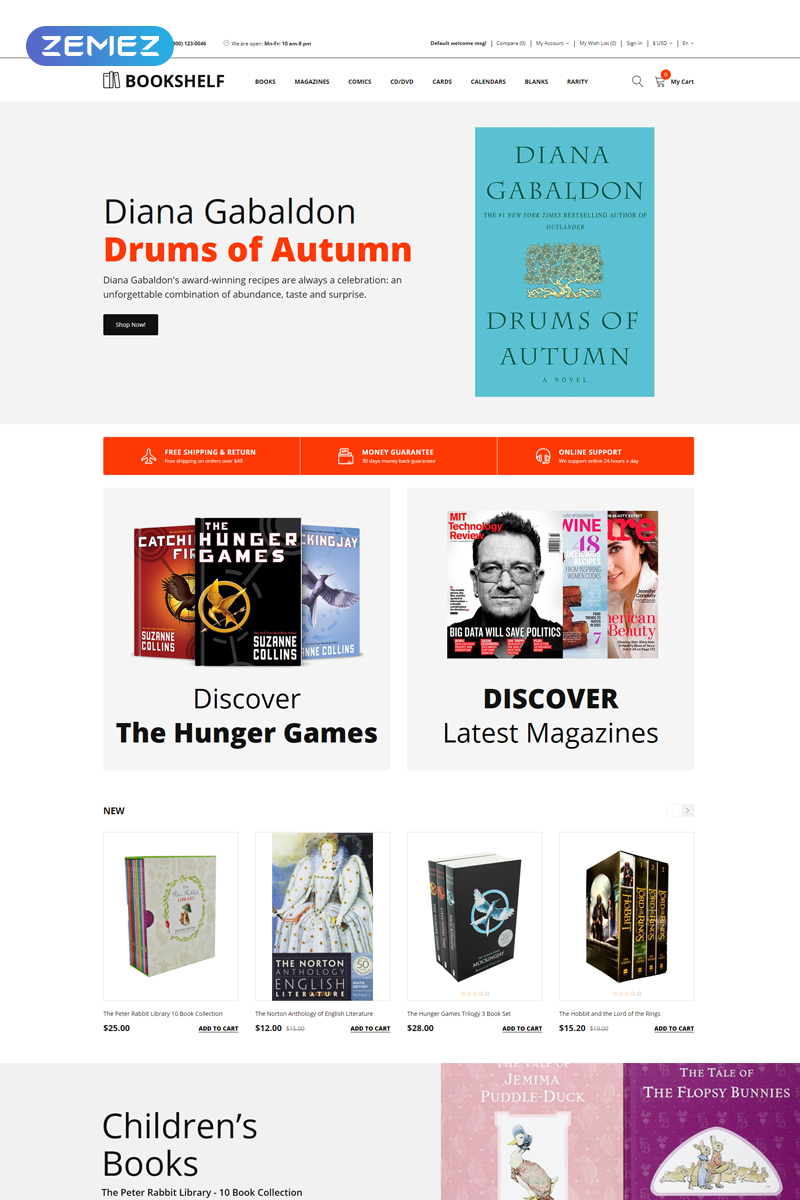 Reszponzív Bookshelf - Books Clean OpenCart sablon 76966 - képernyőkép