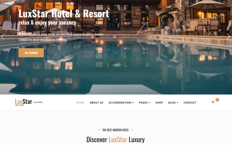 Reszponzív LuxStar Hotel & Resort Booking Joomla sablon 76985