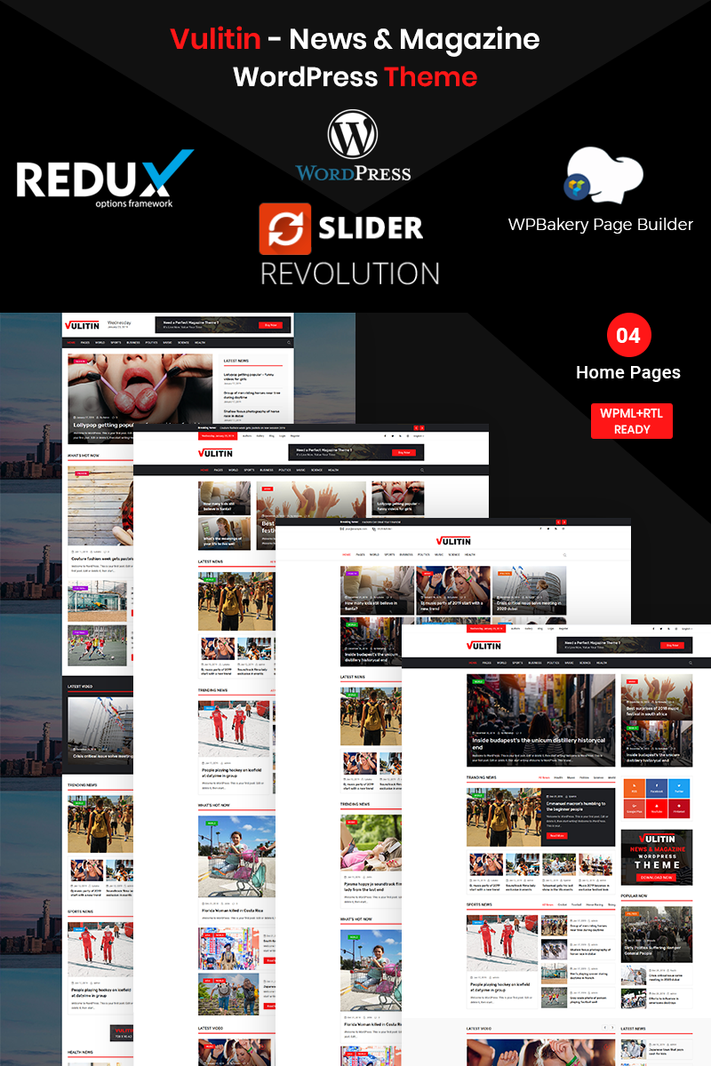 Vulitin - News & Magazine Tema WordPress №76955