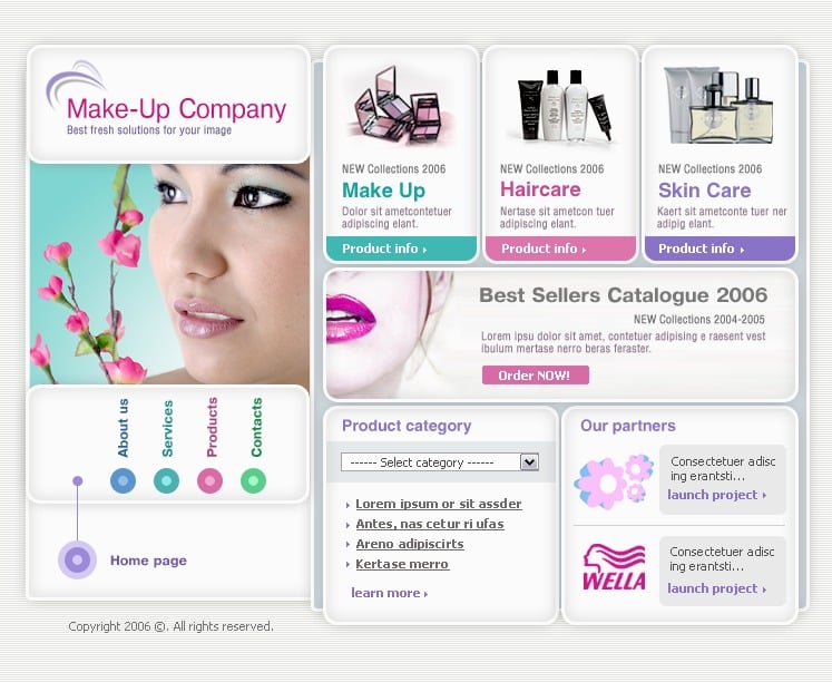 Cosmetics Store Website Template #7702