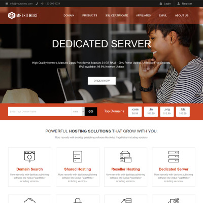 Metro Host Website Template