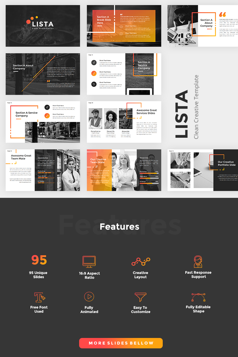 Lista Clean Creative PowerPoint PowerPoint Template - screenshot