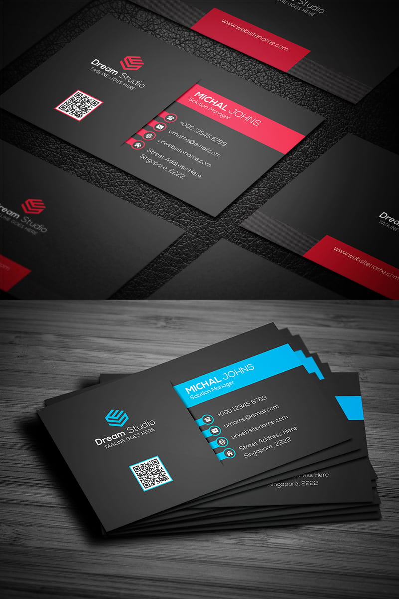 Business Card Samples - Bold Geometric Business Card Template 1 | Design Panoply - Creating professional business cards is easy with adobe spark.