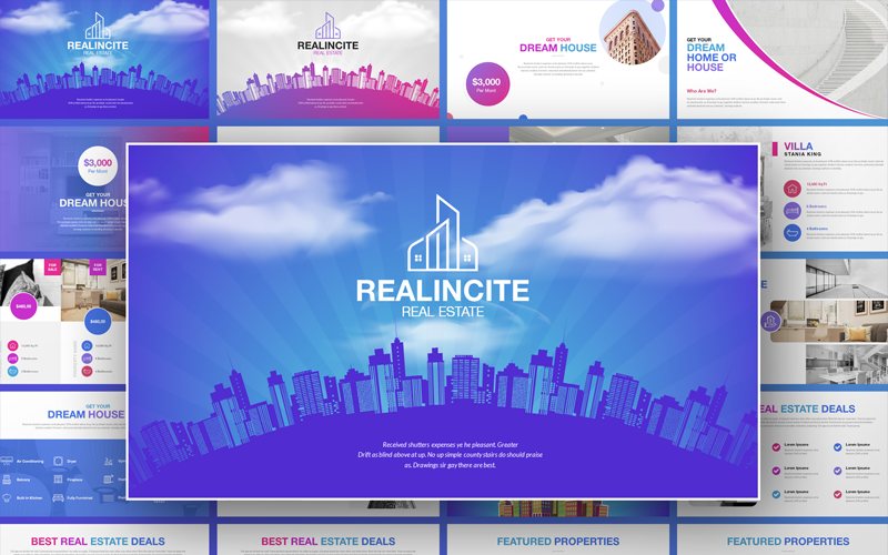 Realincite - Real Estate PowerPoint template PowerPoint Template