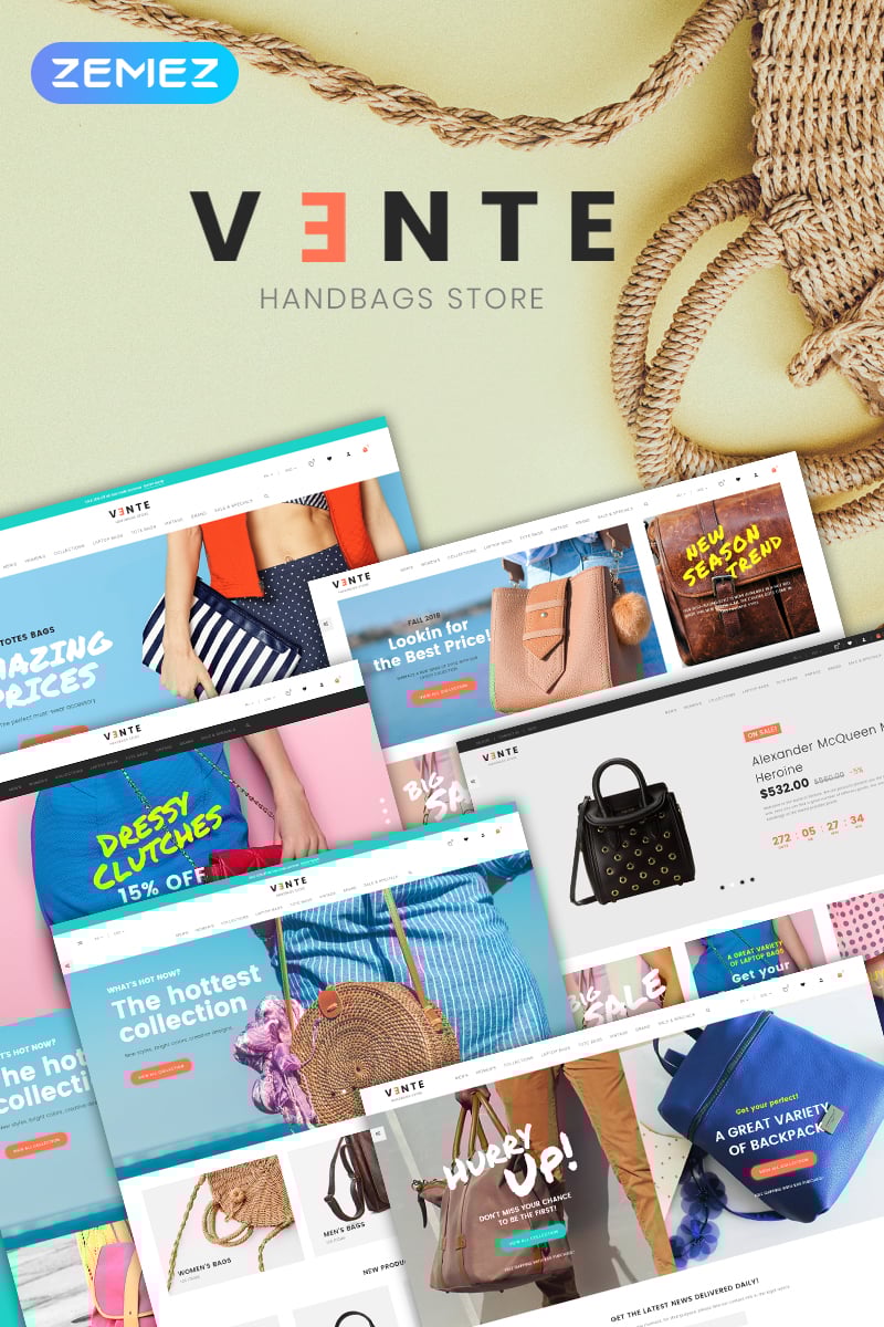 Vente - Handbag Store Clean Bootstrap Ecommerce PrestaShop Theme - screenshot