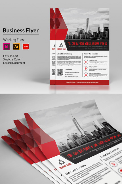 Template #77129 Business Flyer Webdesign Template - Logo template Preview