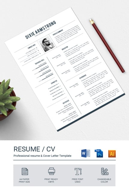 Template #77150 Clean Resume Webdesign Template - Logo template Preview