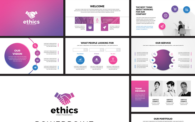 Ethics - Modern Business PowerPoint template PowerPoint Template
