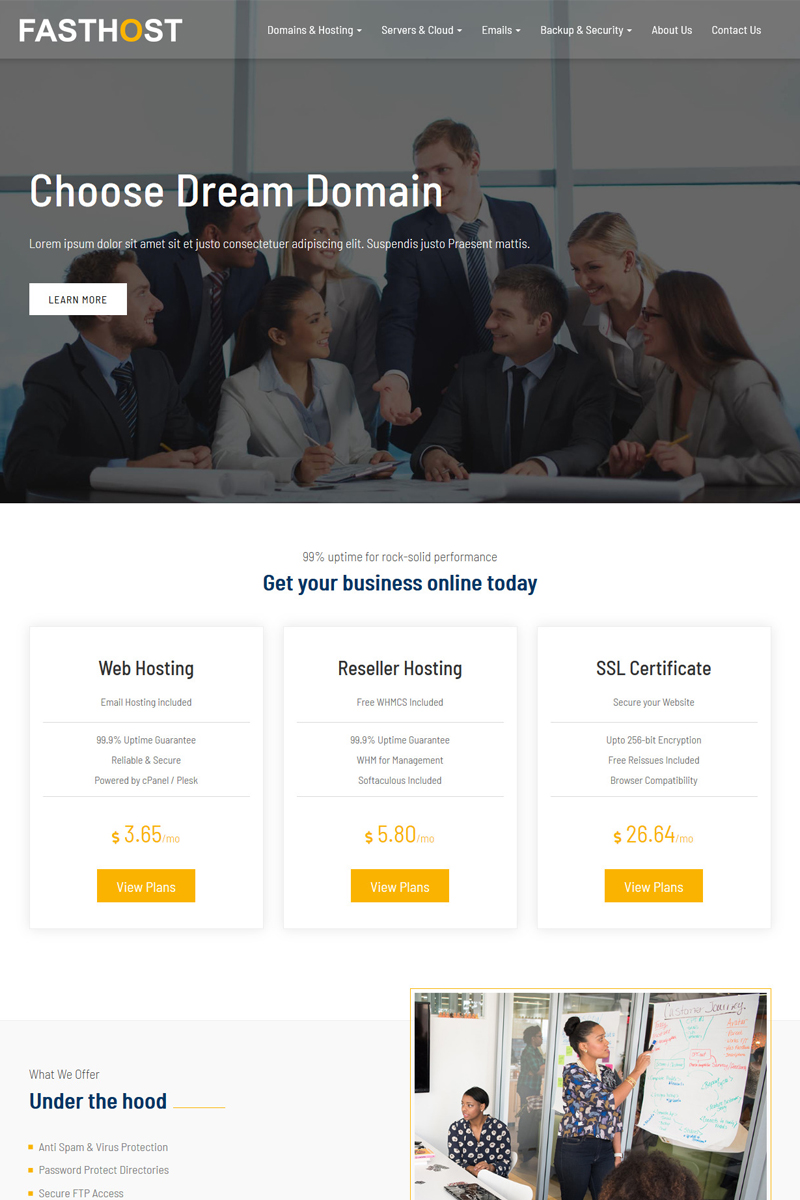 Fasthost - Web and Domain Hosting Weboldal sablon 77188