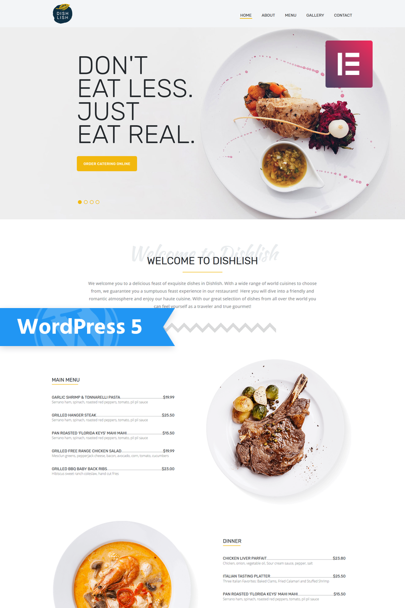 Responsywny motyw WordPress Dishlish - Restaurant Multipurpose Classic Elementor #77146 - zrzut ekranu