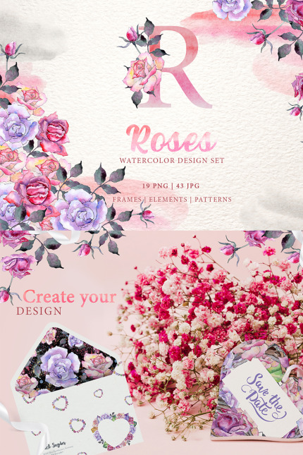 Template #77216 Roses Watercolor Webdesign Template - Logo template Preview