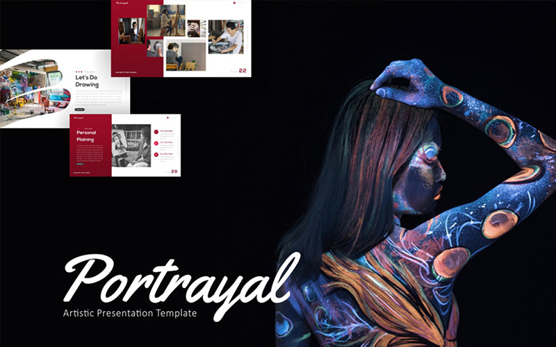 Portrayal - Artistic PowerPoint template PowerPoint Template
