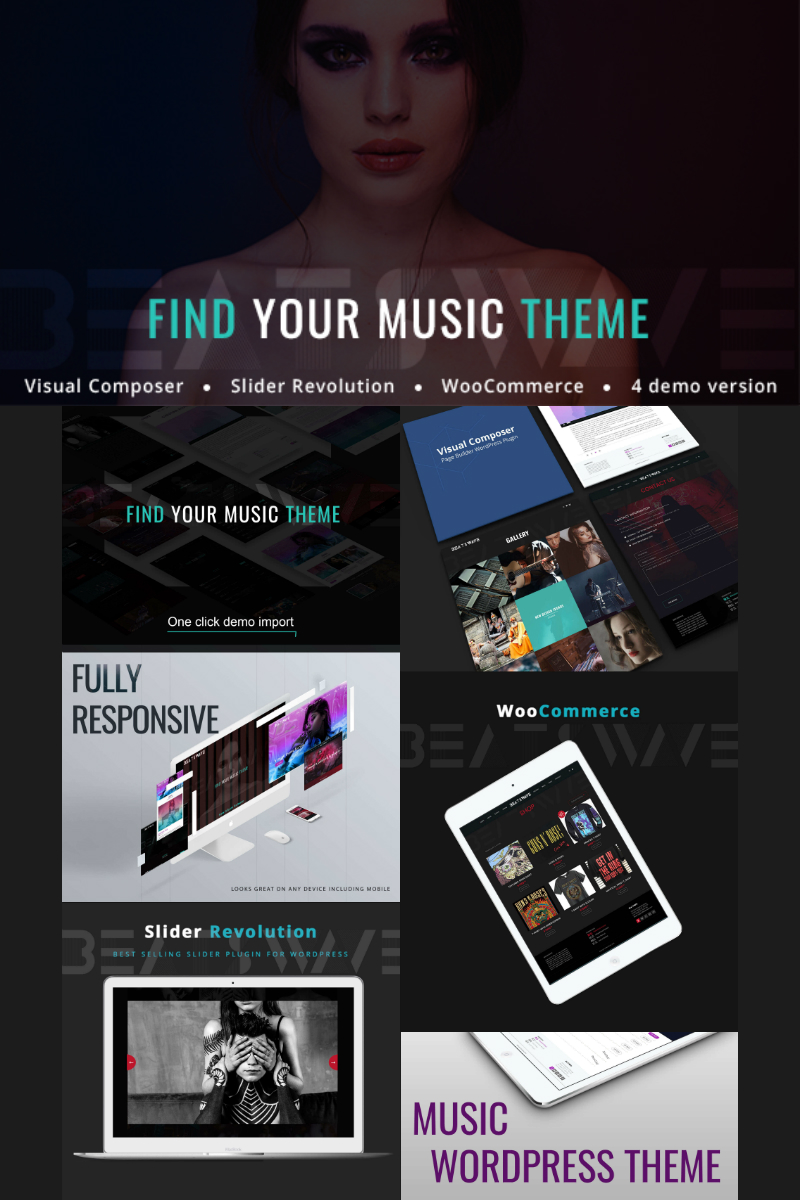 Reszponzív Beatswave - Creative Music WordPress sablon 77238