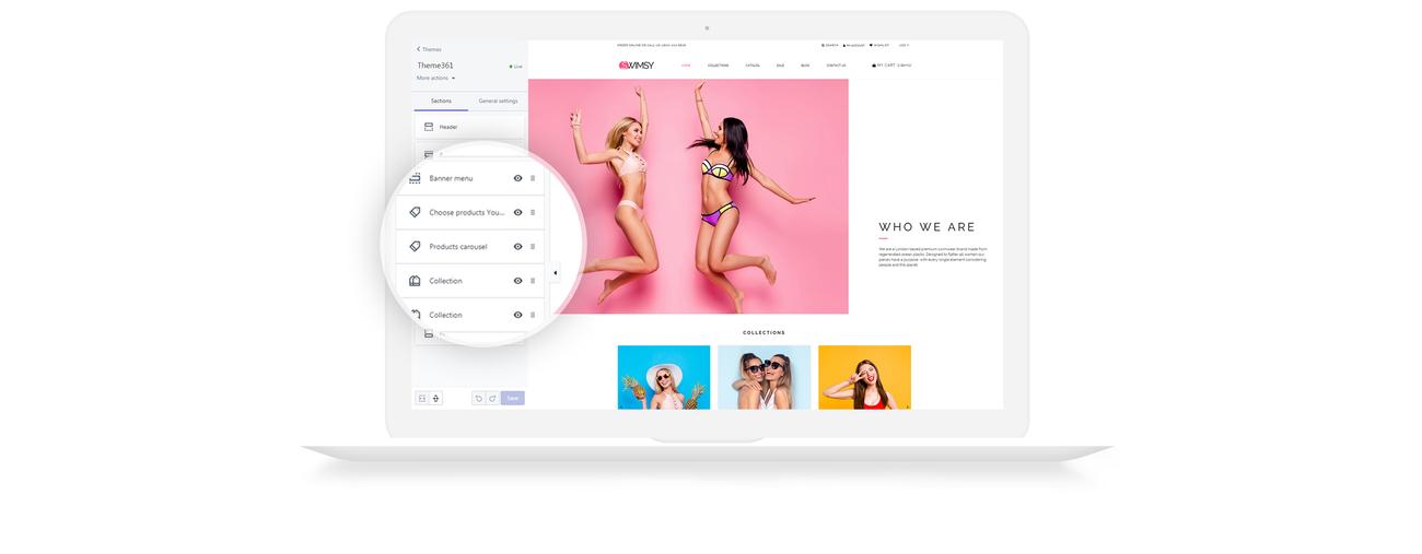 купальники стильная тема shopify
