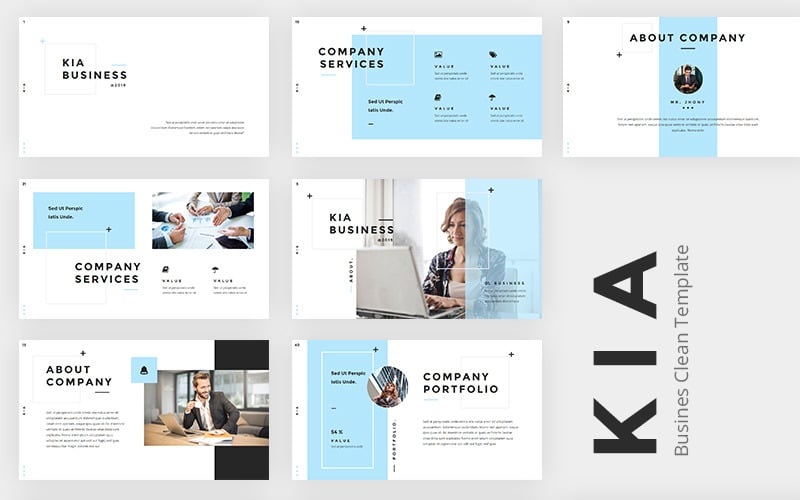 Kia - Business Clean Powerpoint PowerPoint template PowerPoint Template