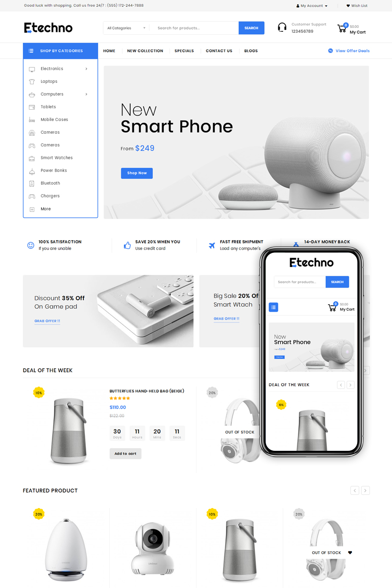 Plantilla OpenCart "Etechno - Electronics Store" #77378