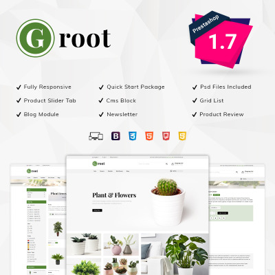 Responsywny szablon PrestaShop Groot Nursery Store #77421
