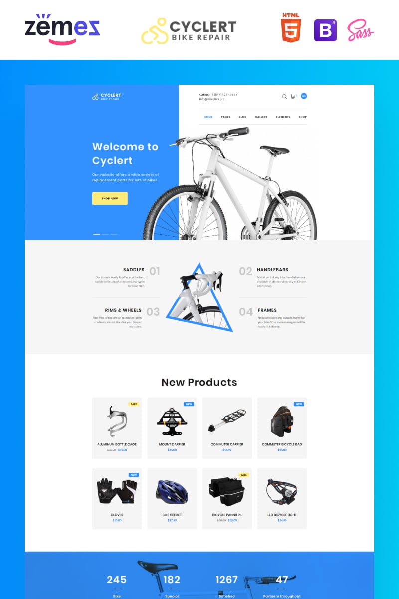 "Cyclert- Cycling Multipage Clean HTML" modèle web adaptatif #77402
