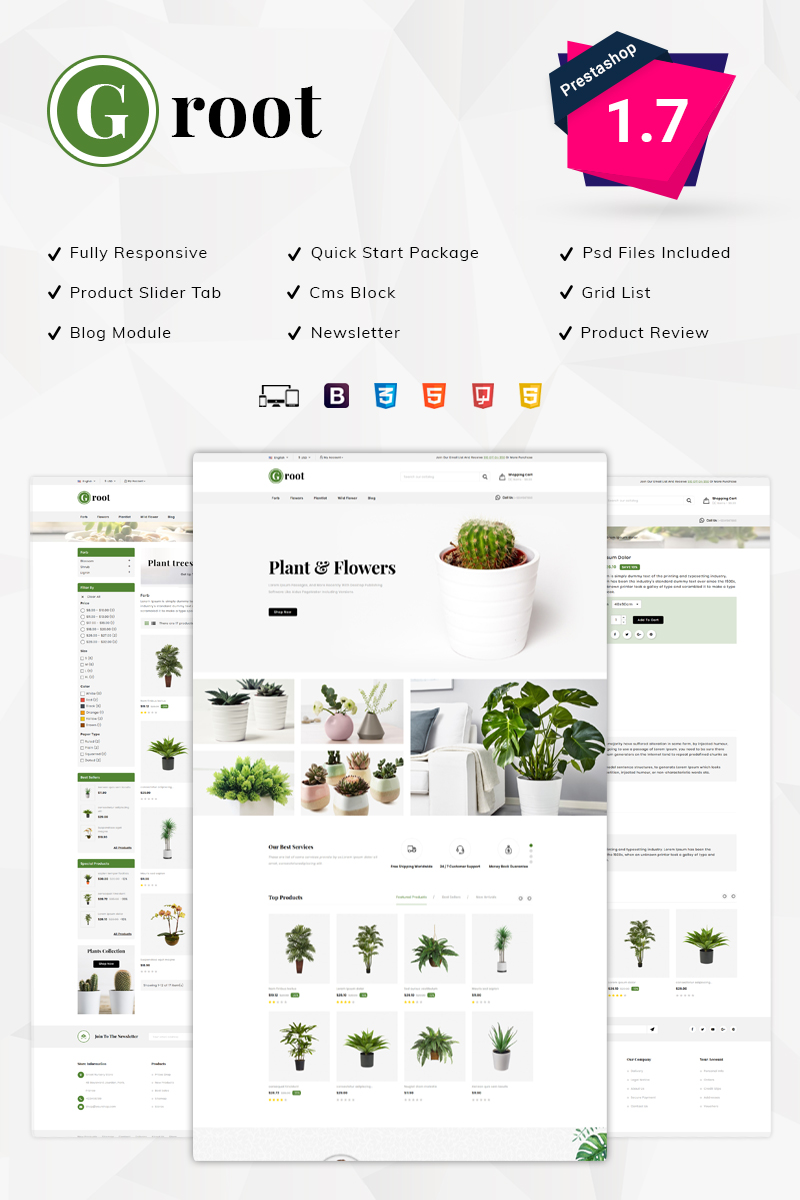 Tema De PrestaShop "Groot Nursery Store" #77421 - captura de pantalla