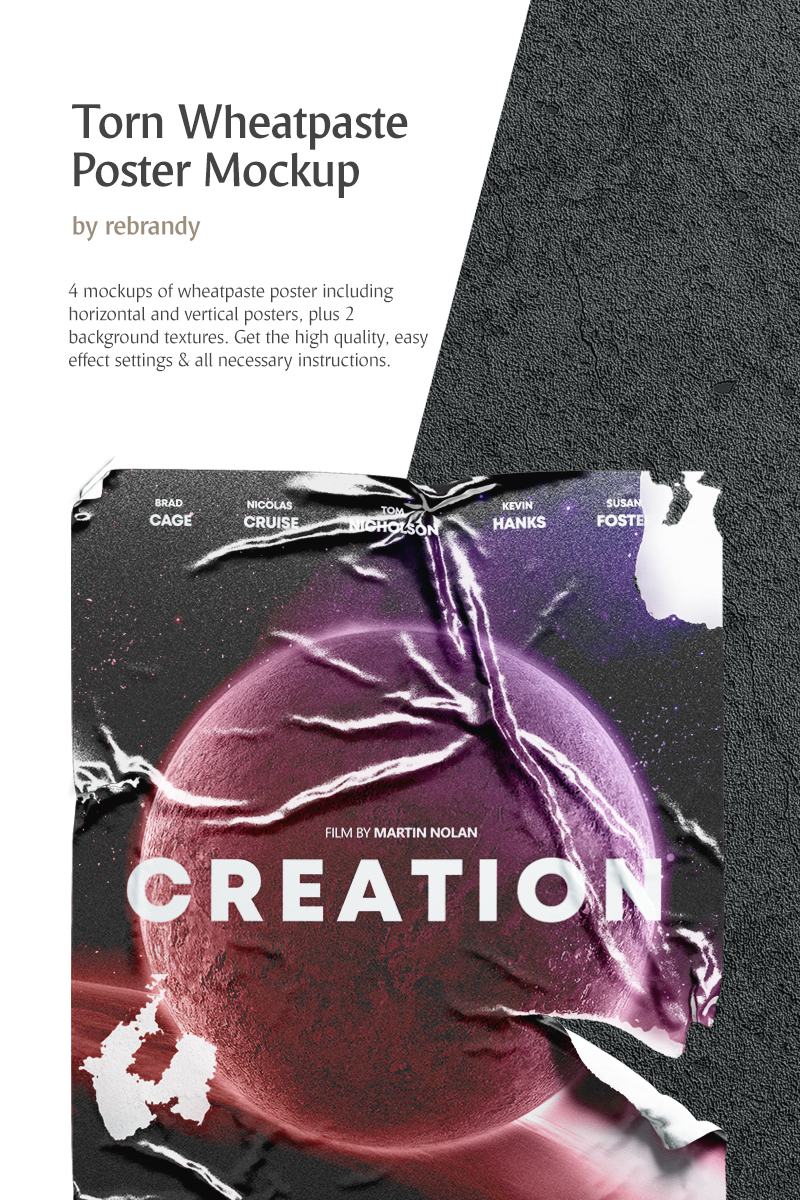 Torn Wheatpaste Poster Product Mockup 77407