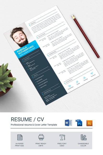 Template #77561 Clean Resume Webdesign Template - Logo template Preview