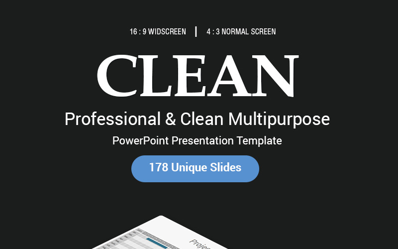 Clean - PowerPoint template PowerPoint Template