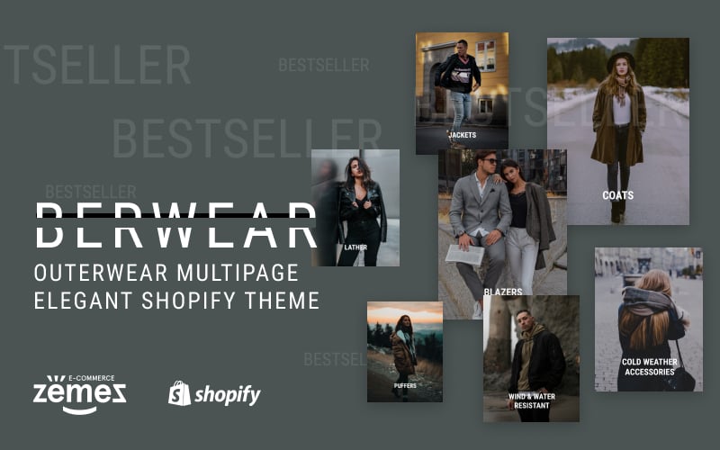 Shopify Theme namens "BERWEAR - Fashion Multipage Elegant" #77541 - Screenshot