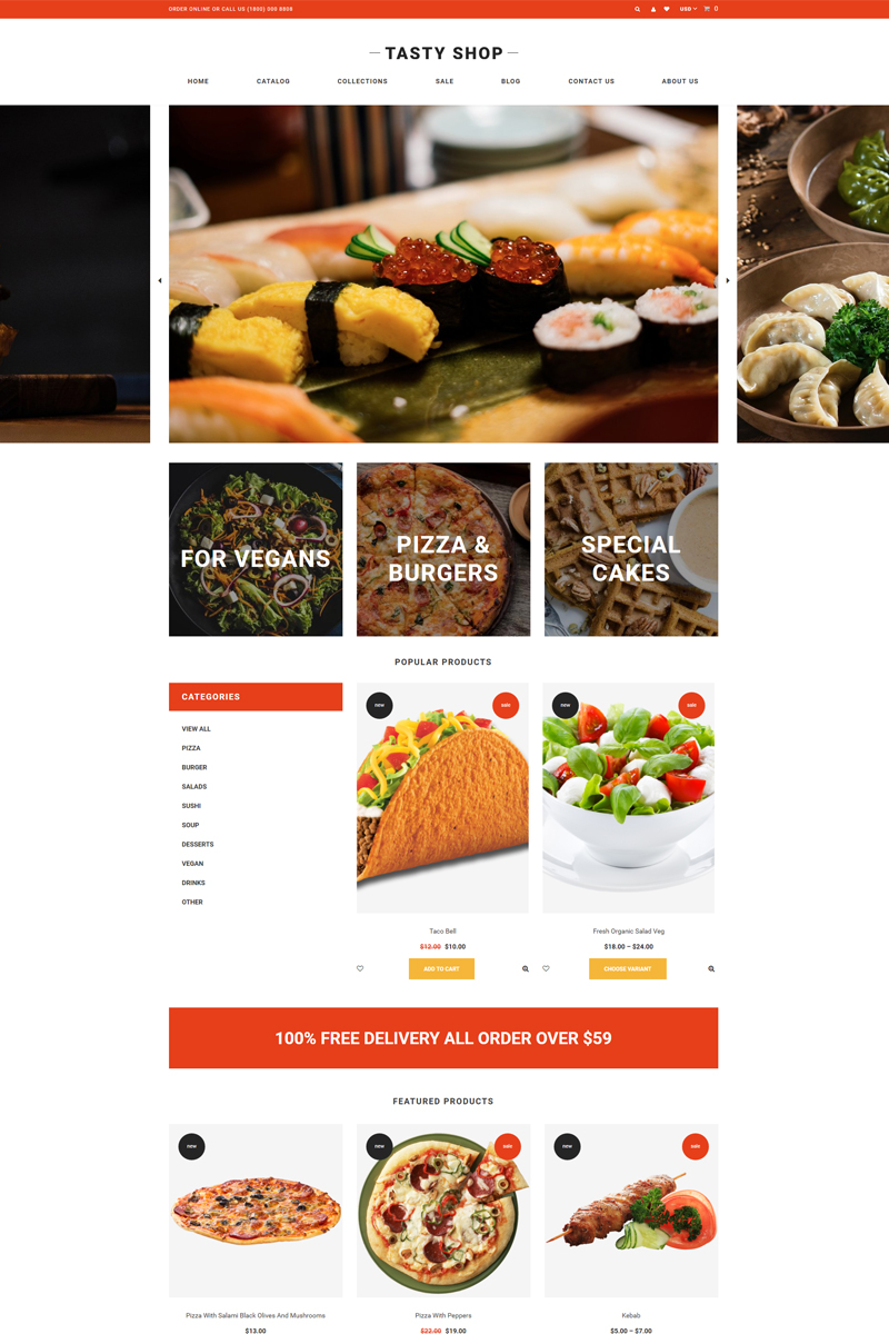 Tasty Shop - Food & Restaurant Clean №77512 - скриншот