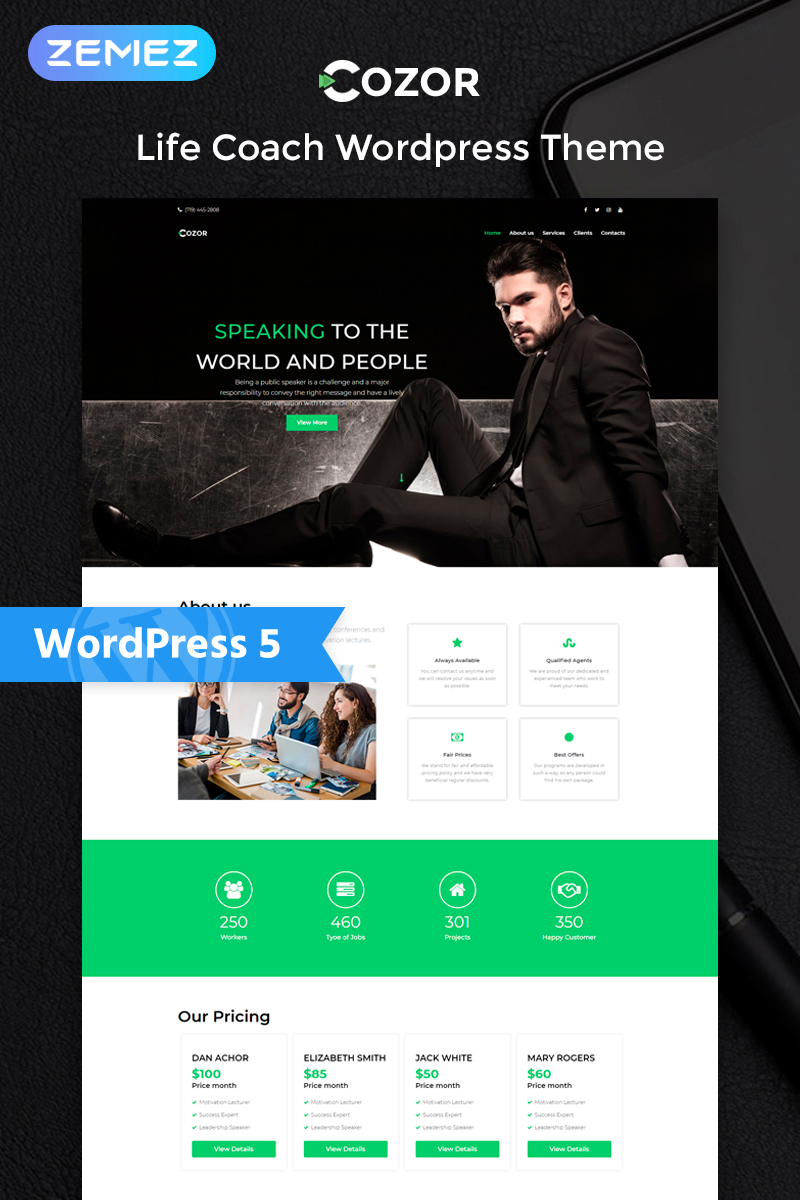 Cozor - Life Couch Multipurpose Animated WordPress Elementor Theme