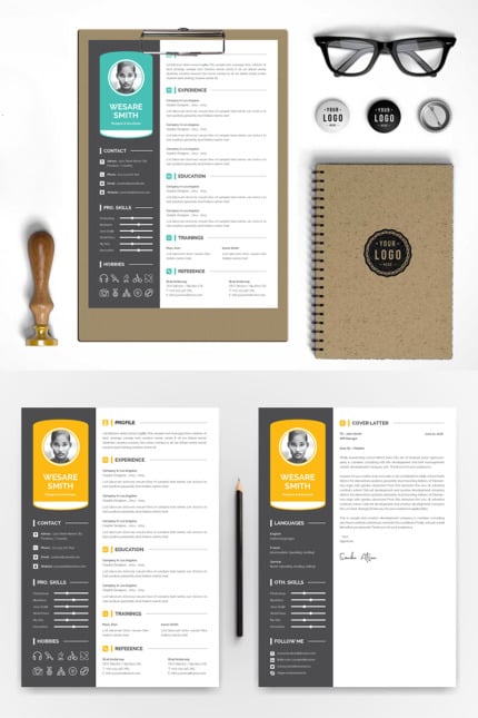 Kit Graphique #77687 Resume Cv Divers Modles Web - Logo template Preview