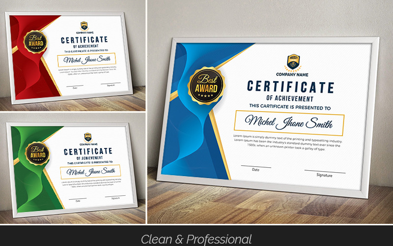Award Design with Geometric Shapes Certificate Template