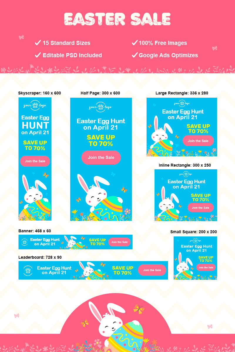 "Easter Adwords Set" Animated Banner №77621