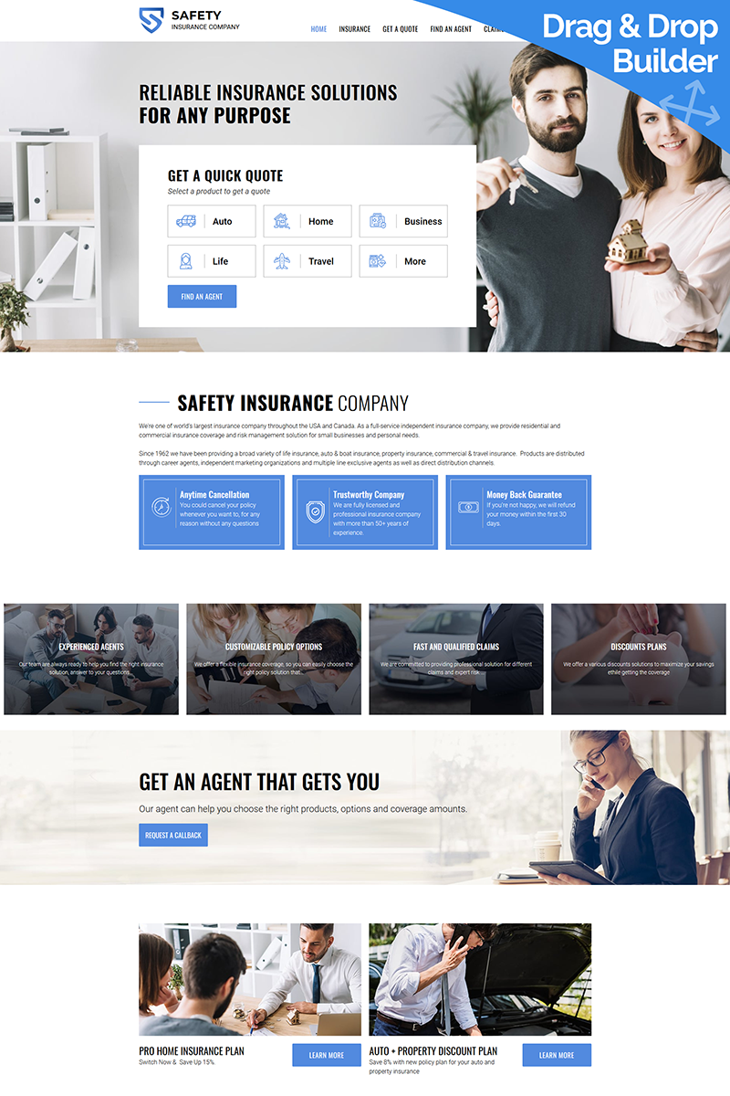 Safety - Insurance Company Moto CMS 3 Template