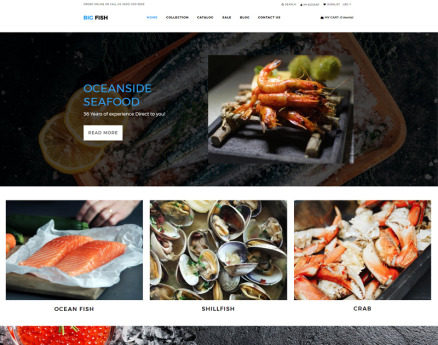 Big Fish - Seafood Restaurant Bright Shopify Theme