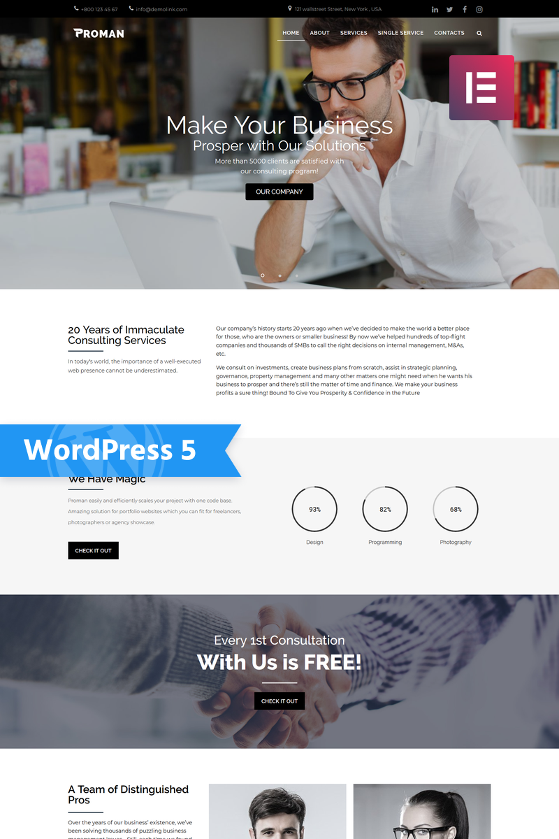 Proman - Business Multipurpose Modern Elementor WordPress Theme - screenshot