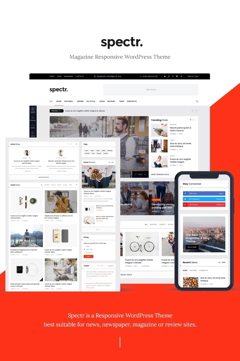 Spectr - Magazine & Blog WordPress Theme - screenshot