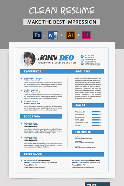 Template #77917 Resume Cover Webdesign Template - Logo template Preview